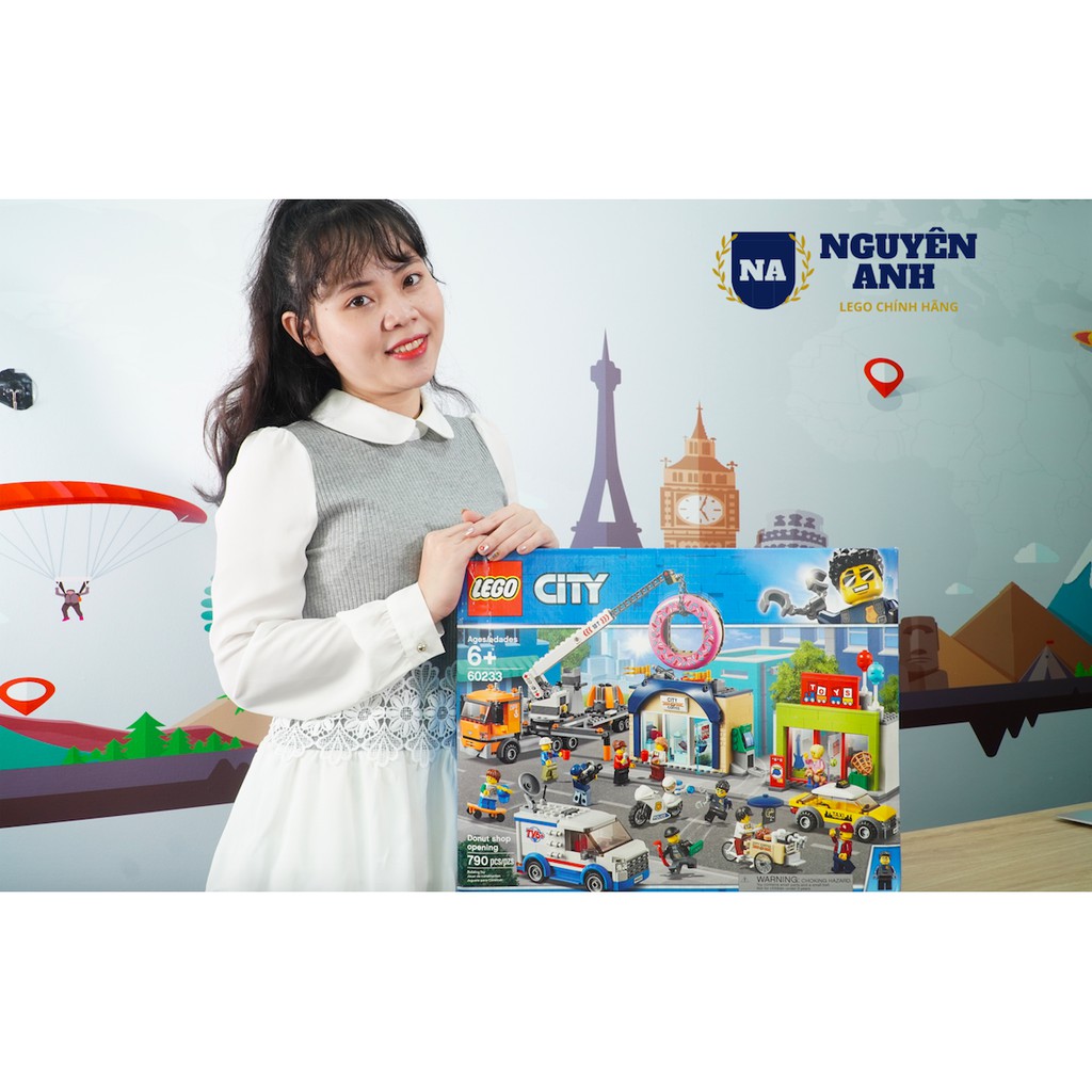 [Chính hãng] LEGO CITY 60233 Khai Trương Cửa Hàng Bánh Rán (Donut Shop Opening) - HÀNG NHẬP NGUYÊN ANH