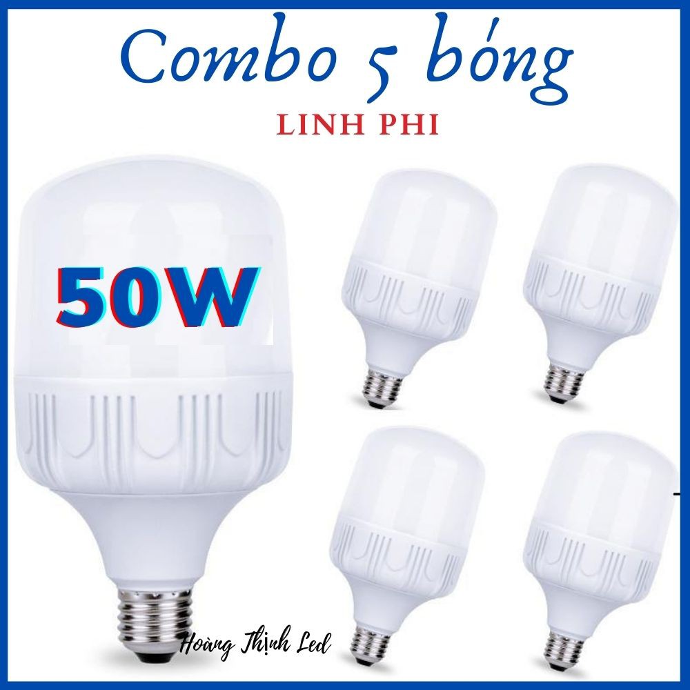 Bóng đèn led trụ Linh Phi 50W đui E27 siêu sáng, tiết kiệm 80% điện năng so với bóng thường, bảo hành 12 tháng