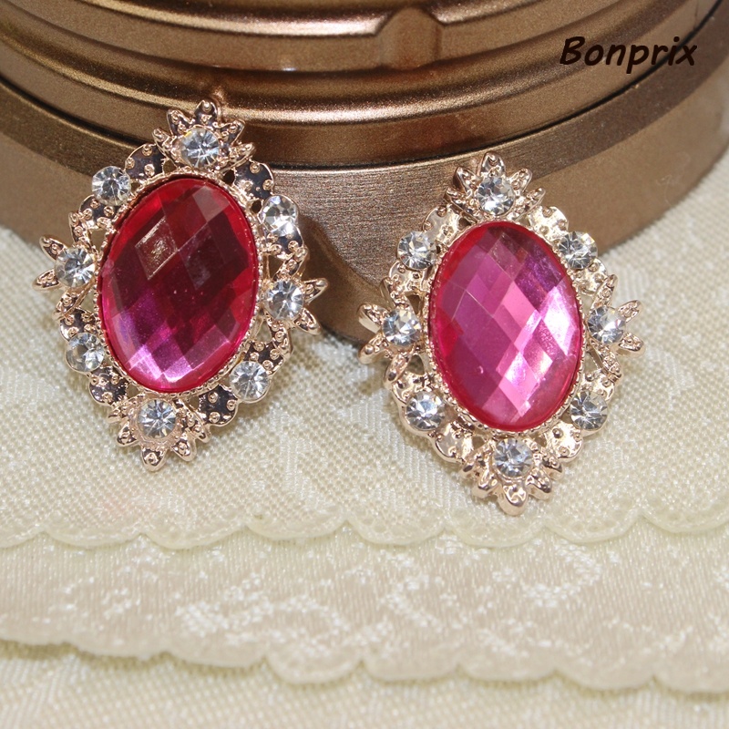 Set 10 Nút Đính Đá Pha Lê Cabochon Màu Vàng DIY
