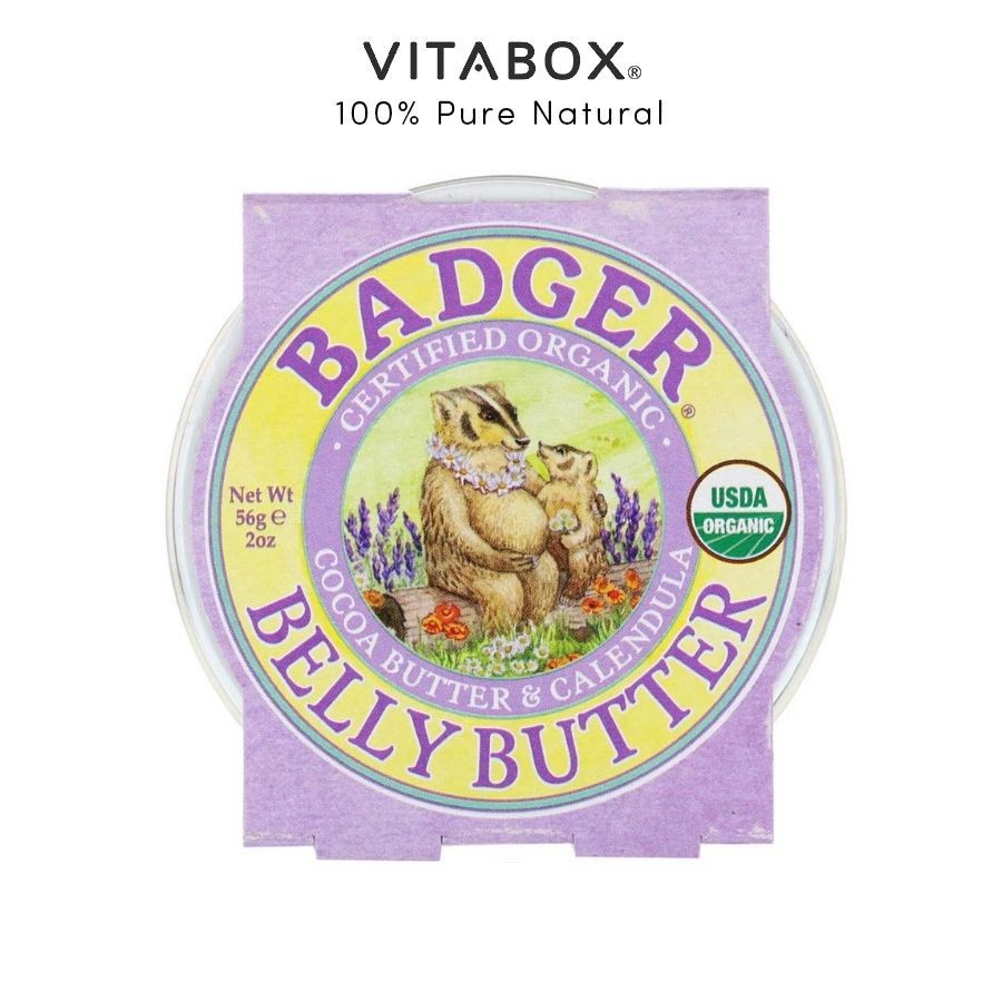 Badger - Sáp Hữu Cơ Chống Rạn Da Cho Mẹ Bầu - Belly Butter - 56gr [USDA Organic]