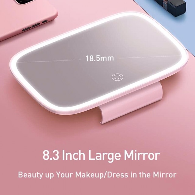 Gương trang điểm thông minh BASEUS DELICATE QUEEN CAR TOUCH-UP MIRROR có viền tích hợp đèn LED cảm ứng