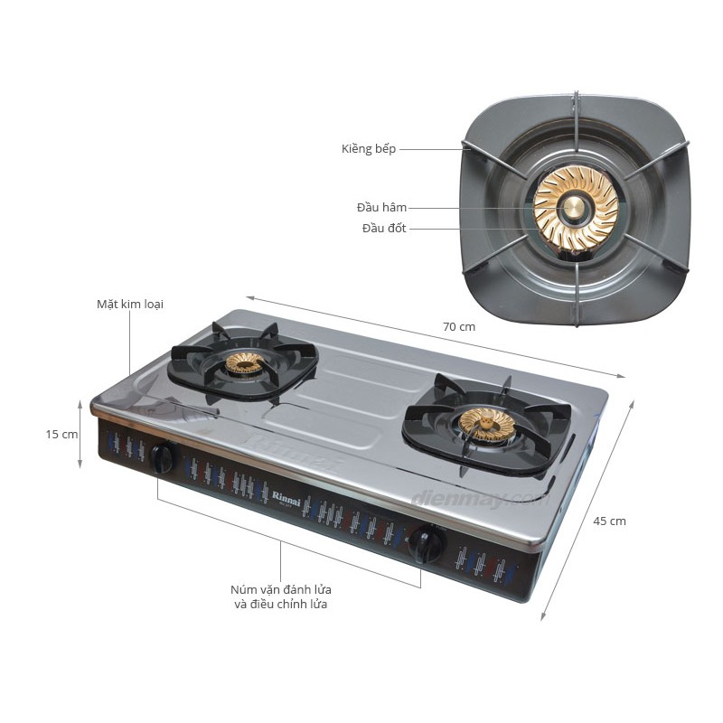 Bếp ga đôi Rinnai RV-367S inox
