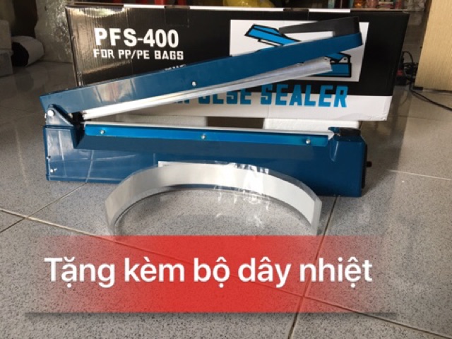 TẶNG 1 bộ dây nhiệt, Máy Hàn Miệng Túi Pfs 400mm, Máy ép miệng túi dập tay dài 40cm, Máy cắt màng co , BẢO HÀNH 3 THÁNG