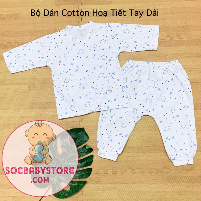 Set 5 bộ dán tay dài sơ sinh cotton cao cấp