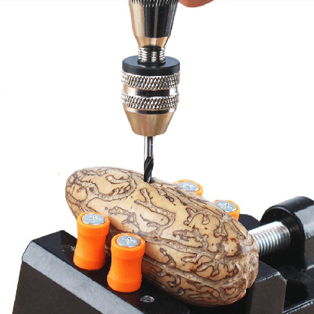 ❀SIMPLE❀ Semi-Automatic Clamp Horn Wood Walnut Manual Hand Drill