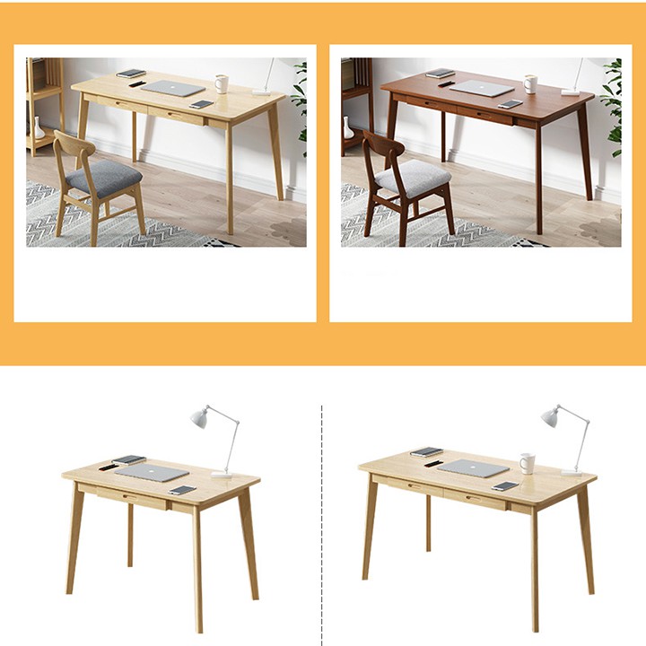 Bàn làm việc hiện đại, bàn học tiện ích bàn làm việc kiểu dáng đơn giản 2 ngăn kéo BAH004 | BigBuy360 - bigbuy360.vn