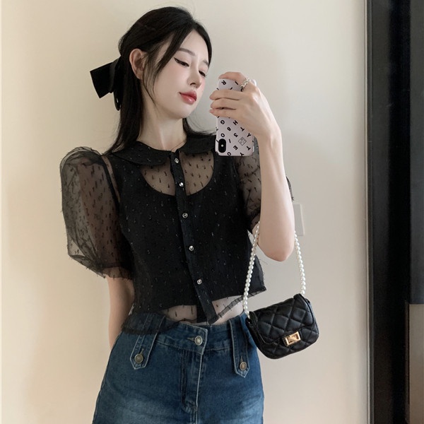 Áo Sơ Mi Tay Ngắn Thời Trang Mùa Hè Quyến Rũ Dễ Phối Đồ Cho Nữ