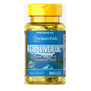 Dầu gan cá tuyết giúp sáng mắt Puritan's Pride Cod Liver Oil 100 viên HSD tháng 12/2019