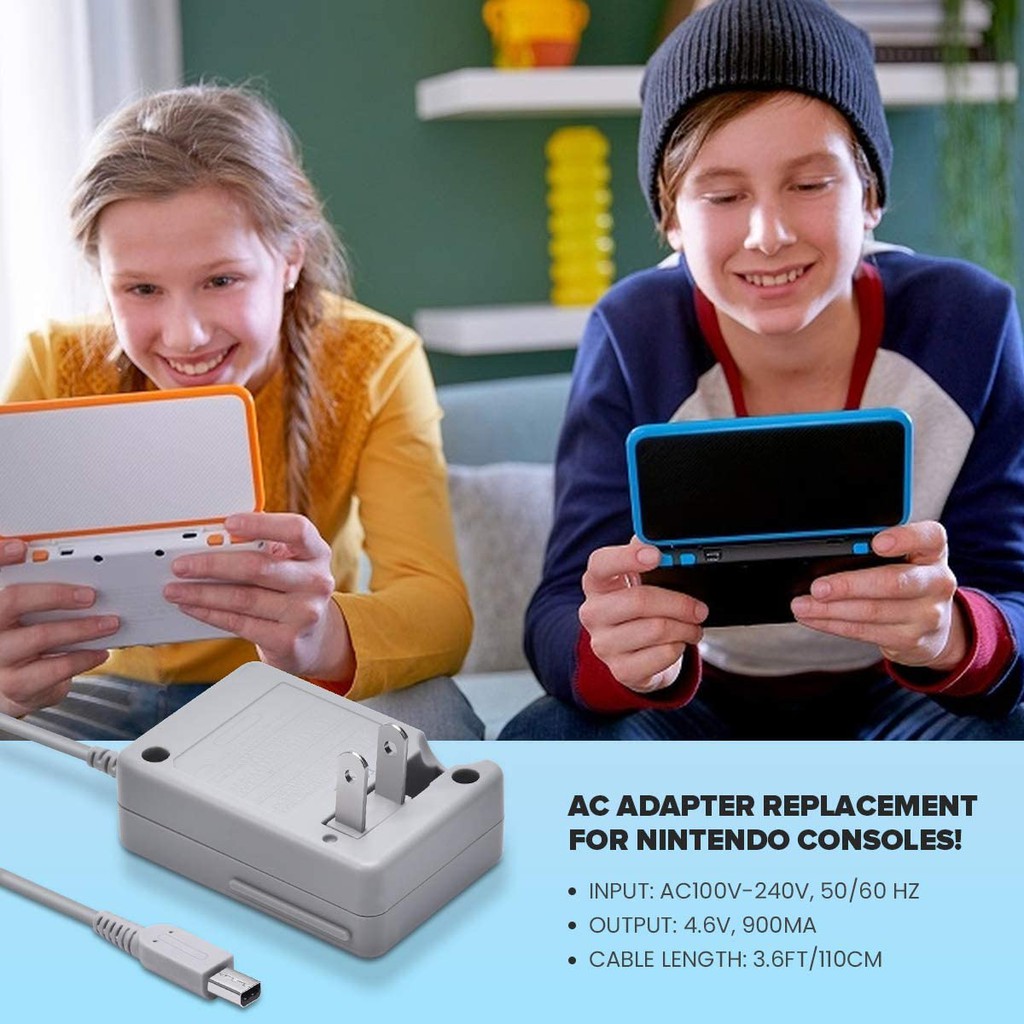 Bộ nguồn AC thay thế cho Nintendo 3DS/3DS XL/2DS/2DS XL/DSi/DSi XL kèm dây cáp