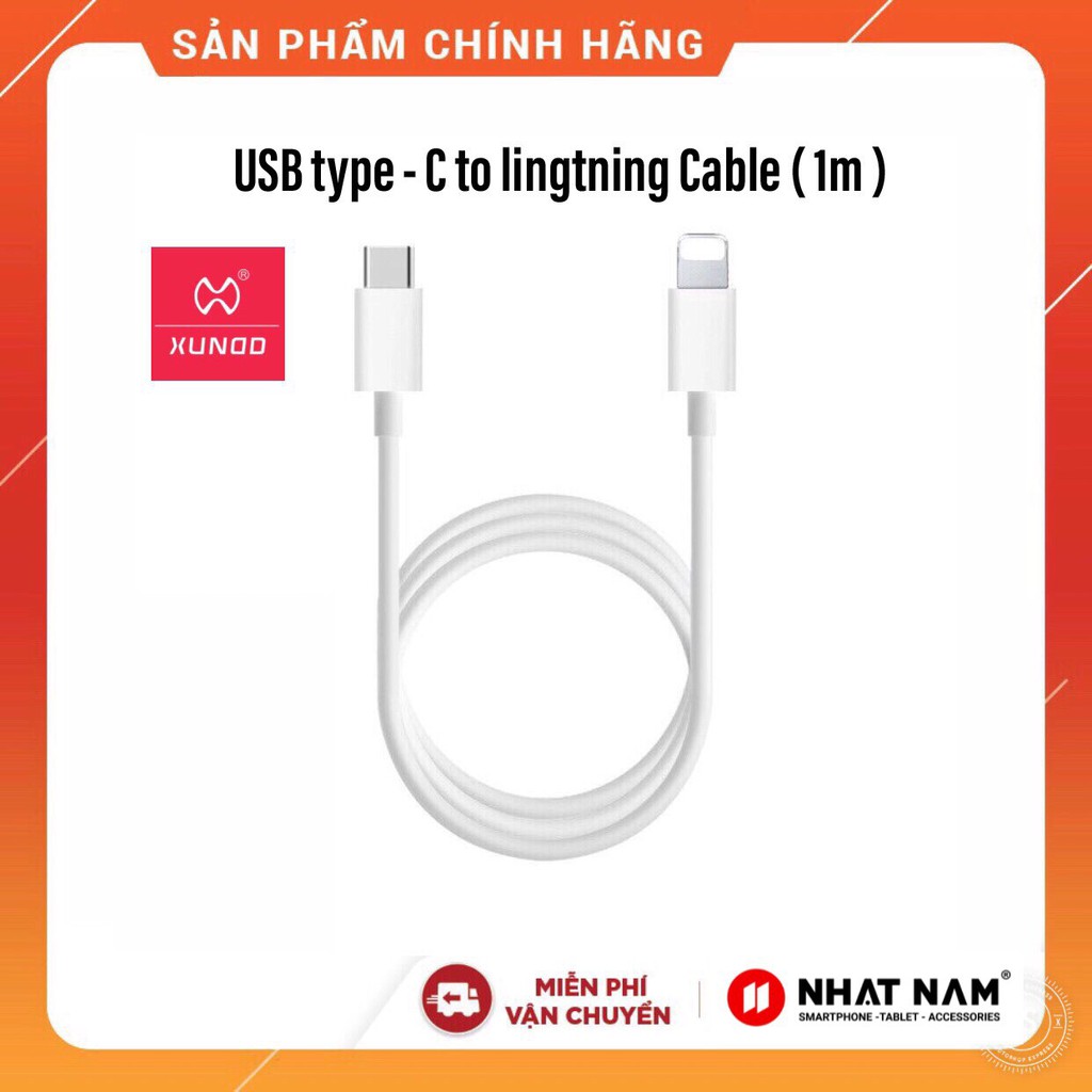 Cáp sạc PD typeC to Lingtning chính hãng XUNDD-Sạc siêu nhanh.