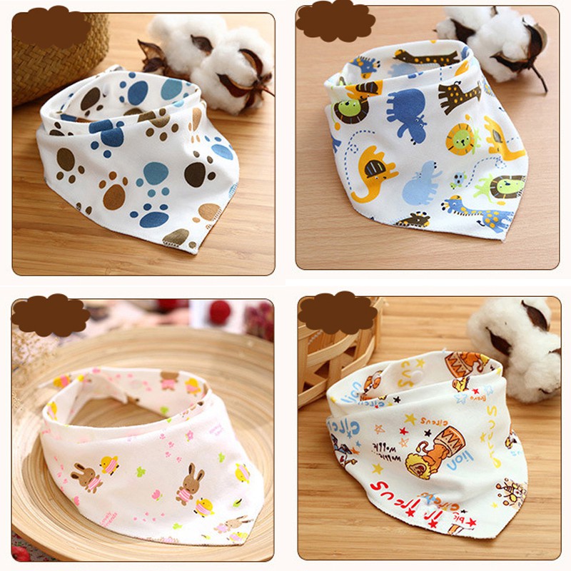 Yếm Ăn Cotton Hình Tam Giác Dễ Thương Cho Bé