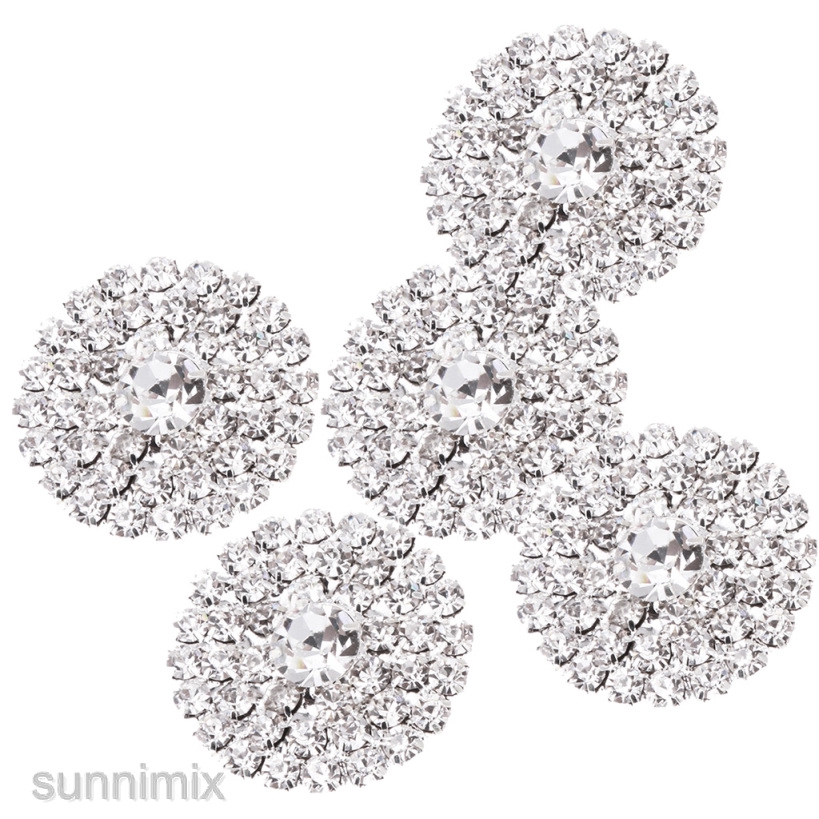 Set 5 Nút Tròn 21mm Đính Đá Trang Trí Sổ Tay / May Vá