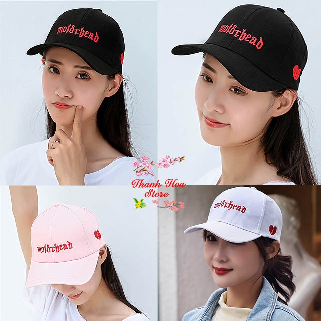 Mũ lưỡi trai nữ thời trang Hàn Quốc đẹp dễ thương cá tính giá rẻ màu đen trắng