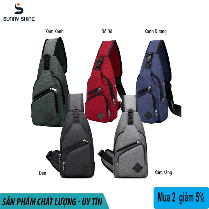 Túi đeo chéo nữ vải canvas phong cách thể thao, nhiều ngăn tiện lợi chống nước T515 | BigBuy360 - bigbuy360.vn