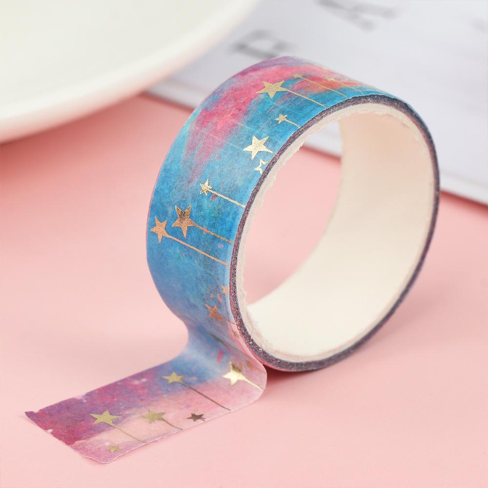 Set 12 Cuộn Băng Dính Washi DIY|Miếng Dán Trang Trí Xe Hơi Bằng Lá Nhôm Tự Dính