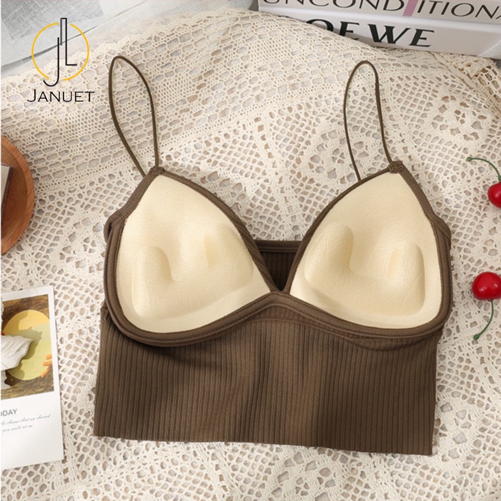 Áo Hai Dây Croptop Sexy Có Mút Độn Ngực Chất Thun Tăm Cao Cấp  Cami 04