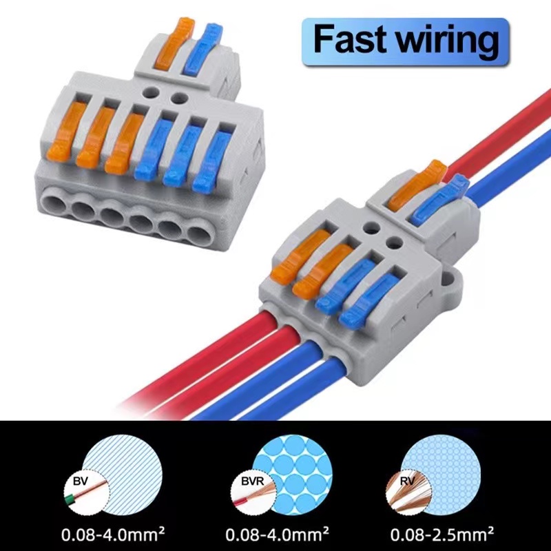 1 Khối Đấu Nối Dây Điện Nhanh Chóng Nhỏ Gọn Thông Dụng Cho Kết Nối Dây Điện 28-12AWG
