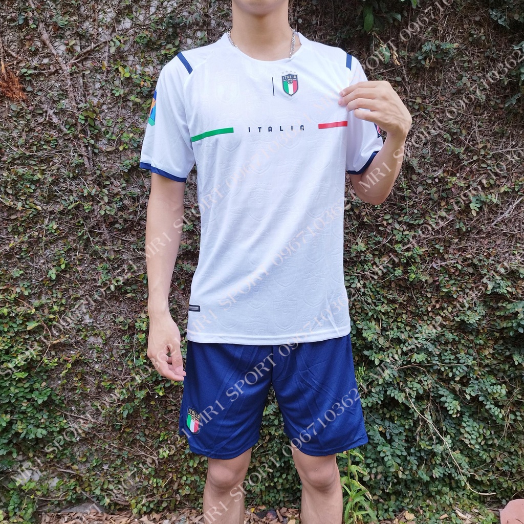 Bộ Đồ Đá Banh Italia (Ý) Màu Trắng Vải Dệt Kim Nhẹ Mát Cực Chất - Áo Bóng Đá 2022 pp Bởi MR11 SPORT