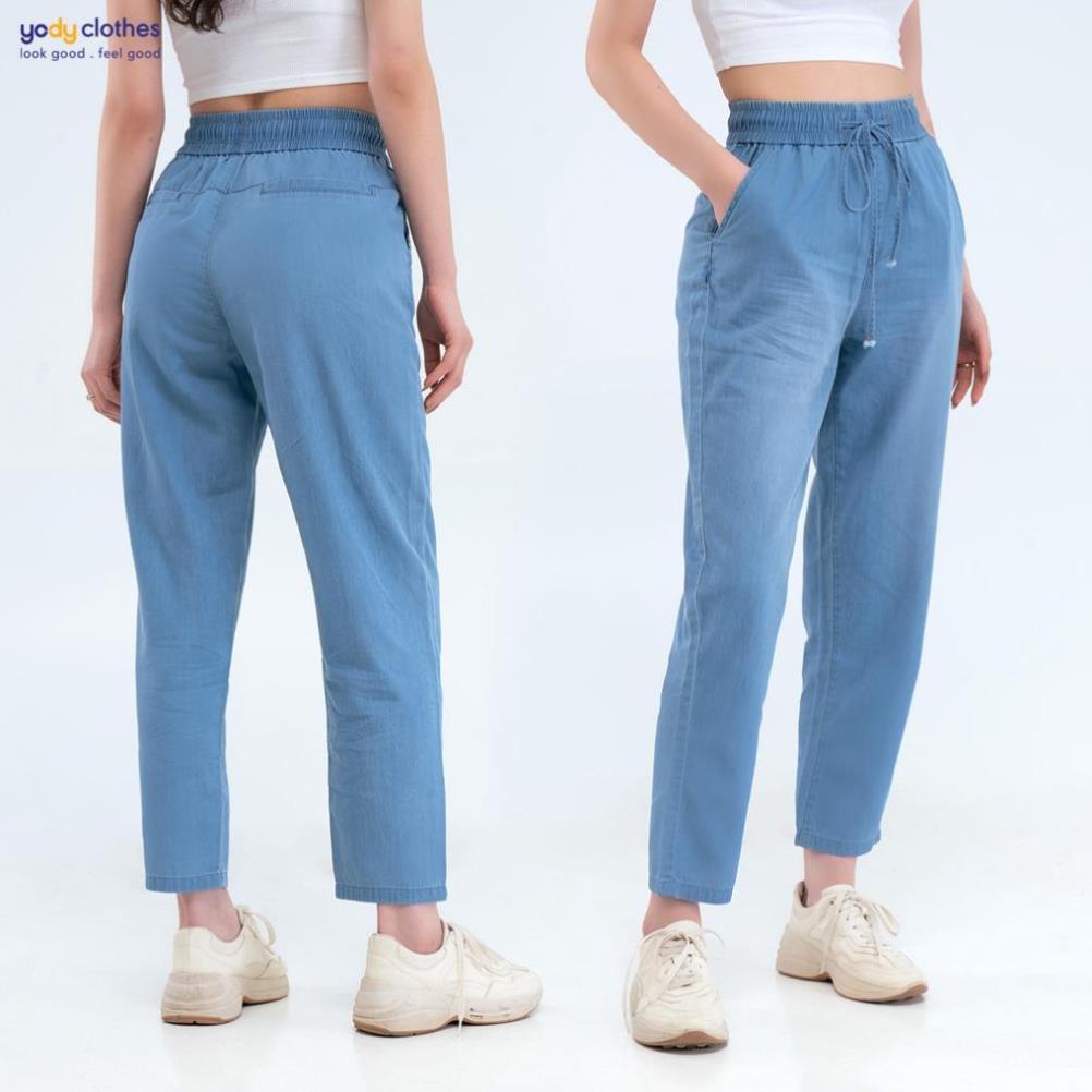 Quần jeans nữ baggy YODY lưng thun tôn dáng, chất thoáng mát, mềm mại, suông QJN4046 * '