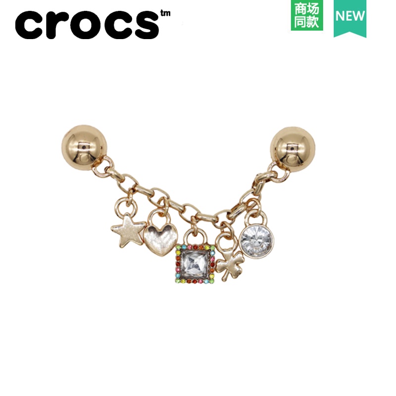 CROCS Jibbitz Phụ Kiện Trang Trí Bằng Kim Loại Đính Đá Quý Ngọc Trai Nhân Tạo Kết Hợp DIY