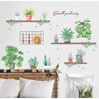 Decal dán tường chậu cây trang trí
