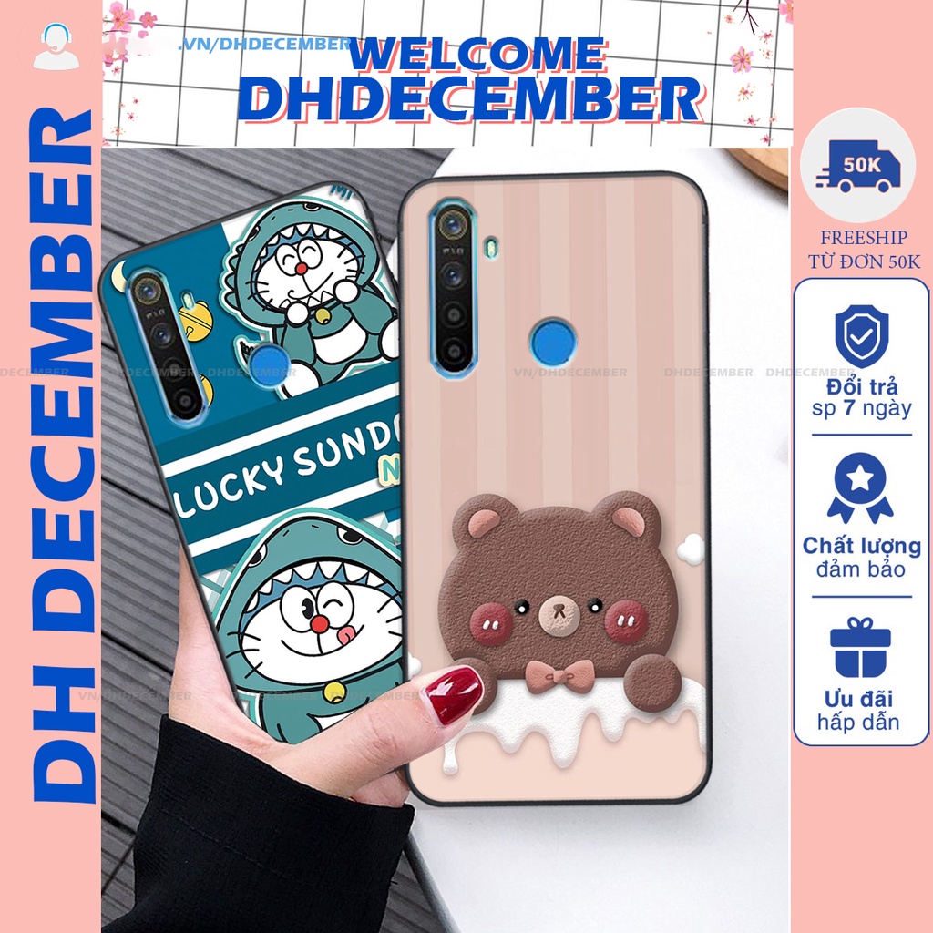 Ốp lưng Realme 5 / C3 in hình gấu K@ws, gấu nâu, dor@emon RẺ- ĐẸP- BỀN
