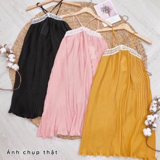 ❤️ đầm dập ly yếm cổ viền ren #160k