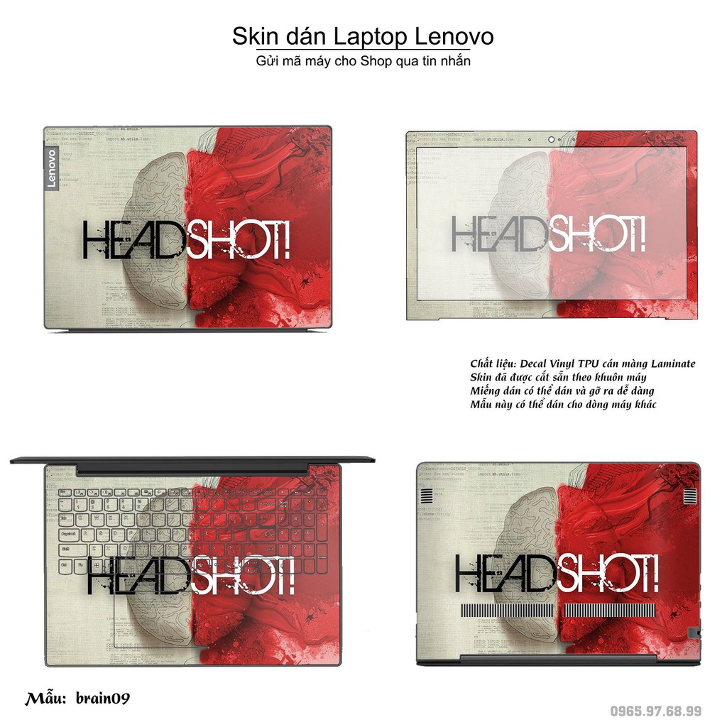 Skin dán Laptop Lenovo in hình Left Brain Right Brain (inbox mã máy cho Shop)