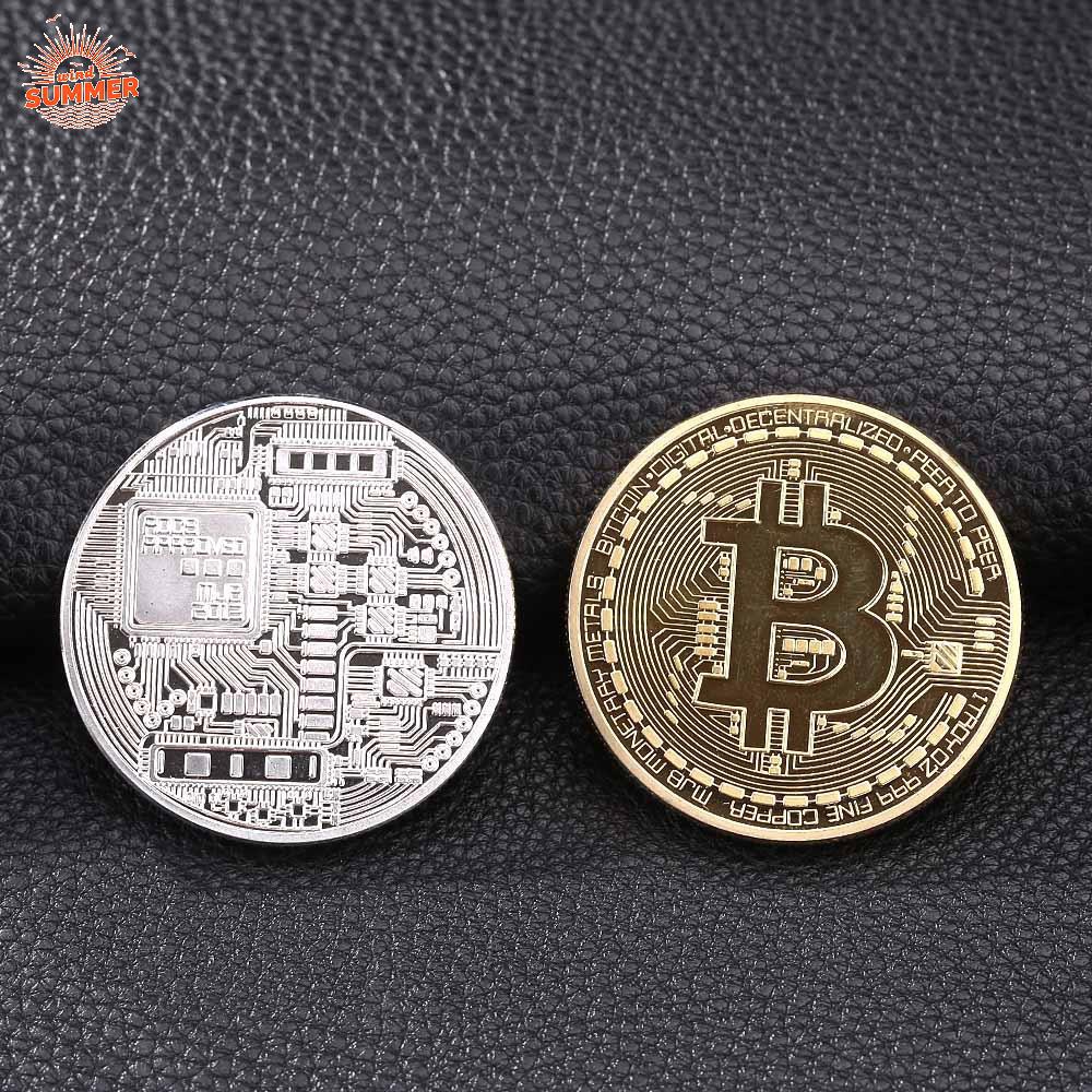 Đồng Xu Bitcoin Mạ Vàng / Bạc