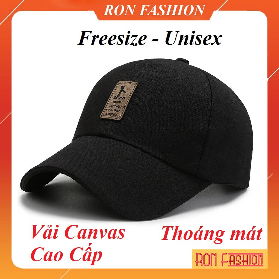 Nón Lưỡi Trai Nam RON FASHION Freesize, Chất Liệu Vải CanVas Thoáng Mát, Có Thể Điều Chỉnh Độ Rộng Mũ - MLT02