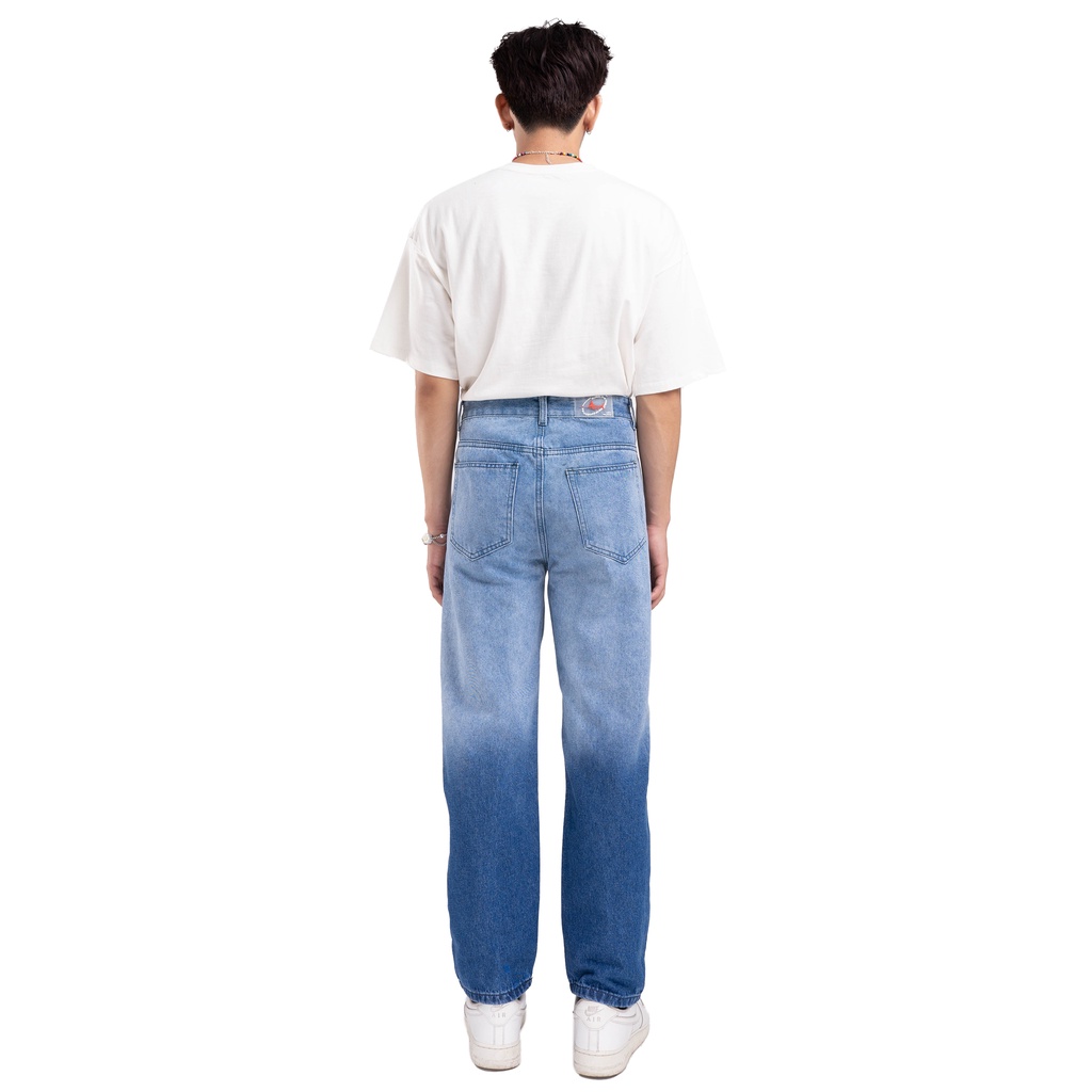 KIẾM LÀ MỐT OMBRE - quần jeans nam dài ống rộng màu xanh chuyển màu đậm