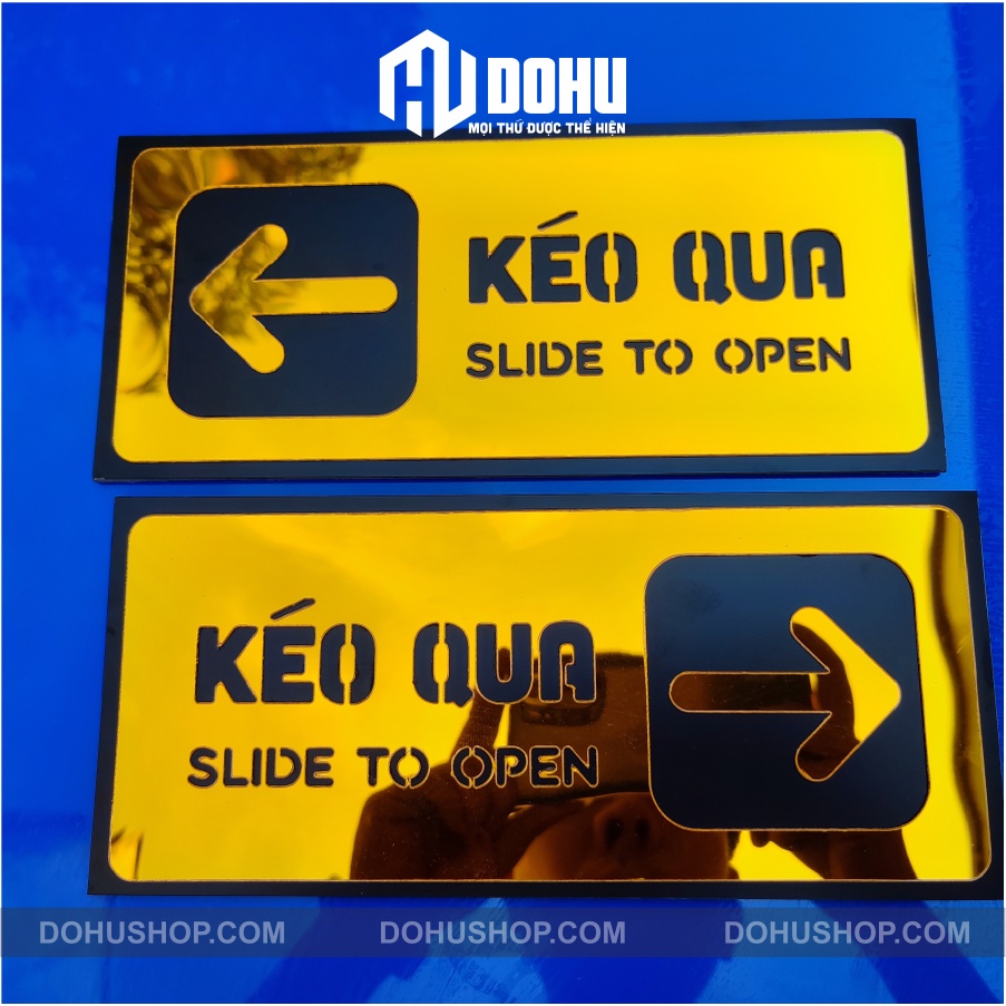 Bảng Gương Vàng Kéo Qua  Dán Cửa Sang Trọng, Hiện Đại, Đẳng Cấp  - DH117