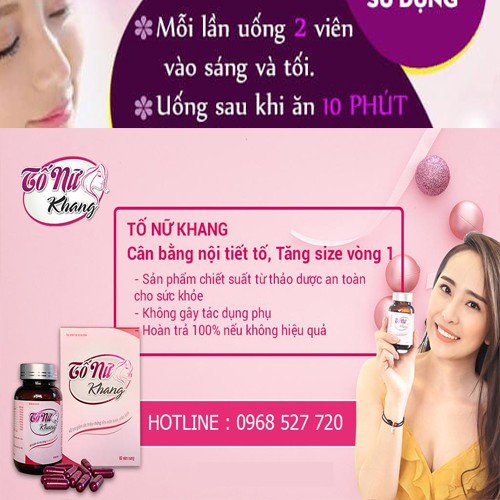 Tố Nữ Khang viên uống hỗ trợ điều hòa nội tiết - viên uống nở ngực