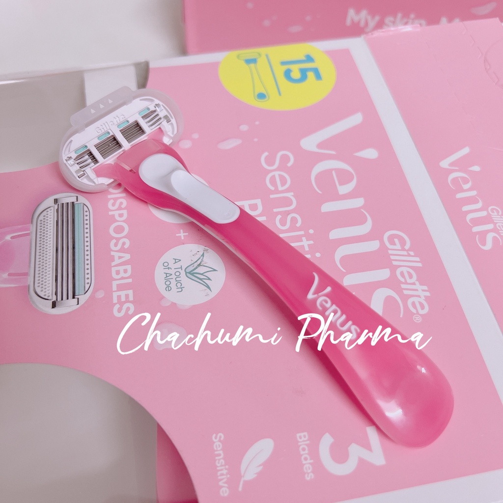 Dao cạo Gillette Venus Sensitive plus đầu 3 lưỡi cho da nhạy cảm