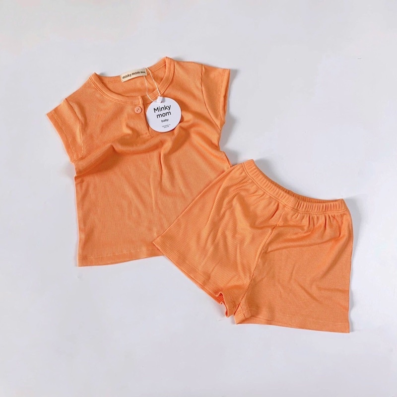 Set bộ bé gái, bé trai thun gân Minky mom