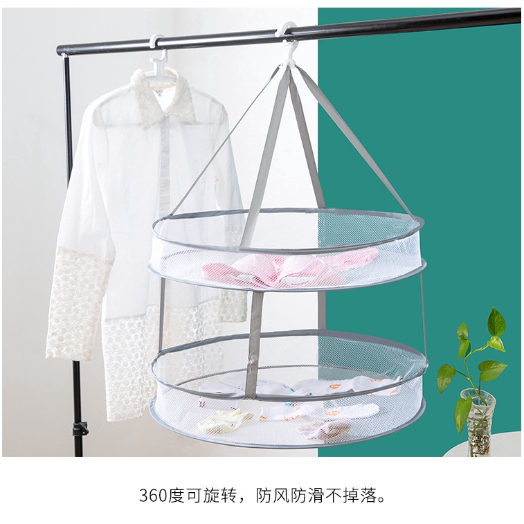 Giỏ lưới treo đựng tất phơi khô chống gió đồ dùng cho gia đình