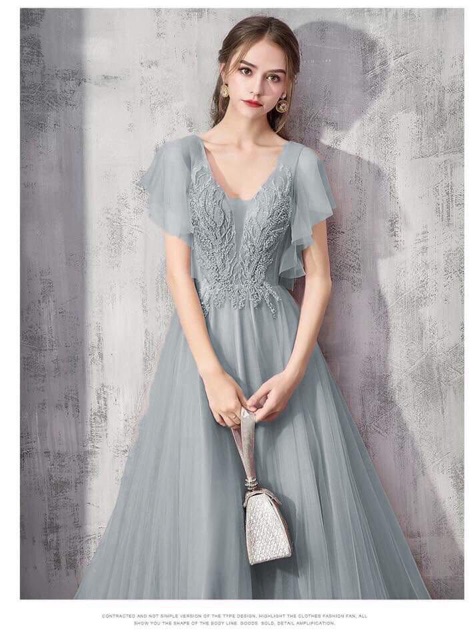 Đầm Maxi lưới tay loa kết cườm ( ảnh và video thật 1000%)