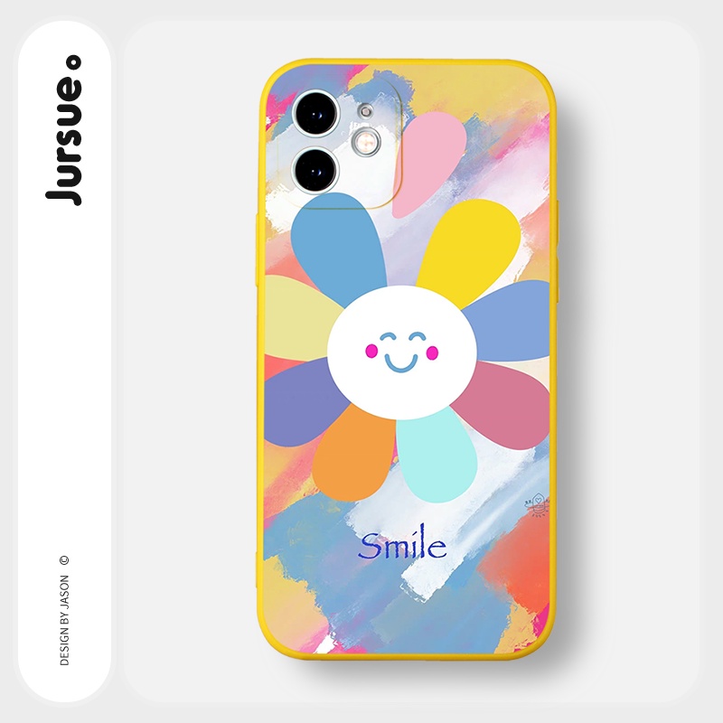 Ốp lưng JURSUE mềm chống sốc hoạt hình dễ thương đẹp Cho iPhone 13 12 11 Pro Max SE 2020 X XR XS 8 7 ip 6S 6 Plus Y2118