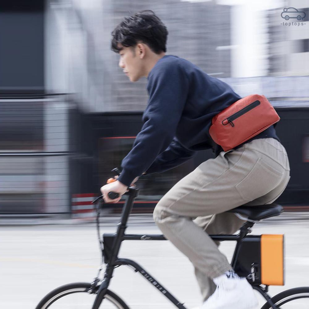 TOP Xiaomi 90fun Waist Bag Fashion Function Warning Light Bar Water-resistant Messenger Shoulder Casual Chest Bag Money 