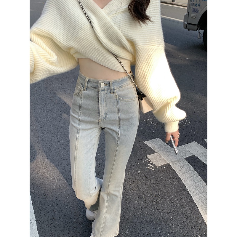 Quần denim lưng cao dáng ôm co giãn thời trang trẻ trung 49008 | BigBuy360 - bigbuy360.vn