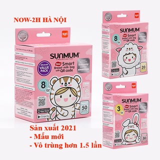 Túi trữ sữa Sunmum 250ml hộp 50 túi nguyên tem bạc nhập khẩu