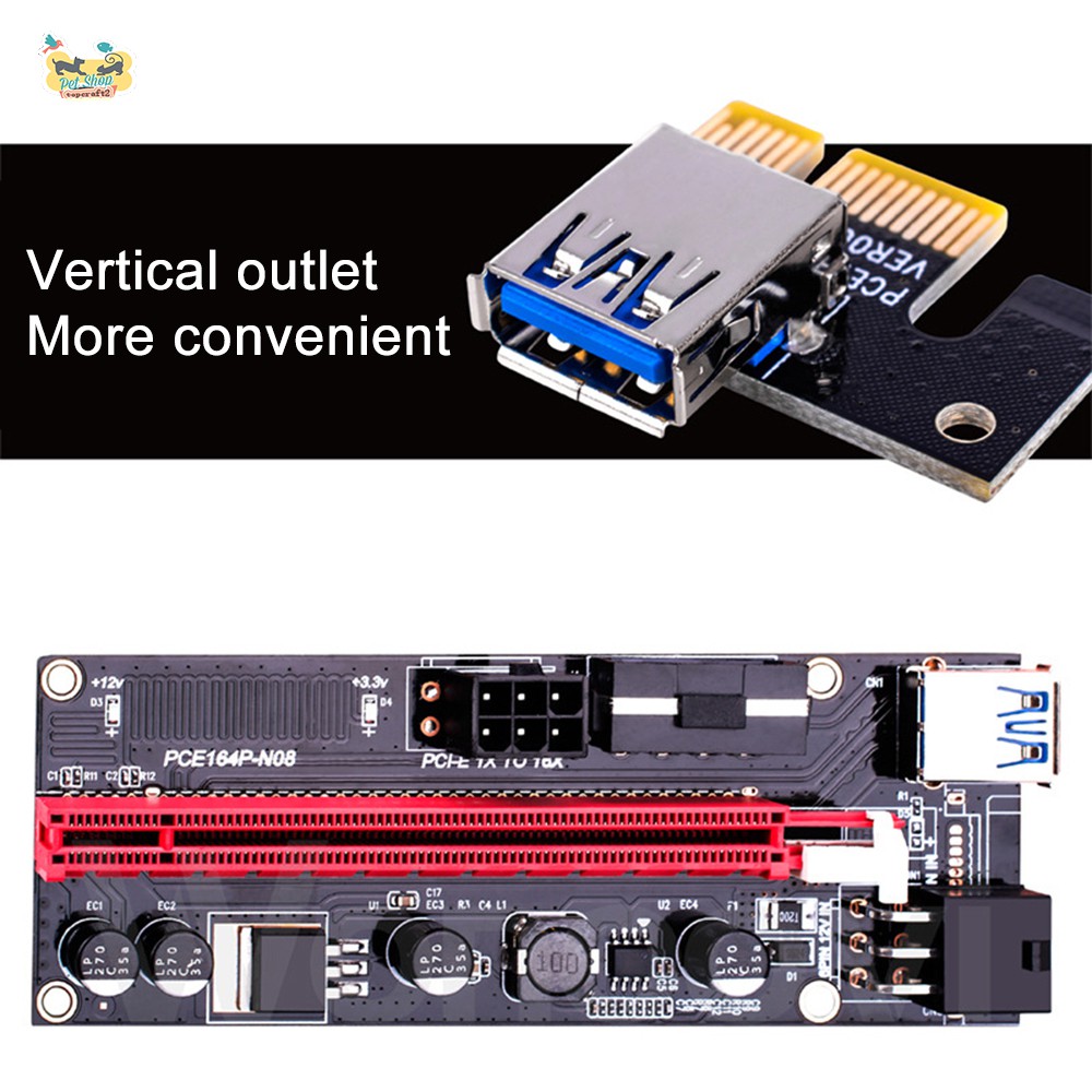 Thẻ đồ họa PCI-E Riser 009S 16X cổng USB 3.0 dành riêng cho bộ điều hợp cáp mở rộng PCIE chất lượng cao