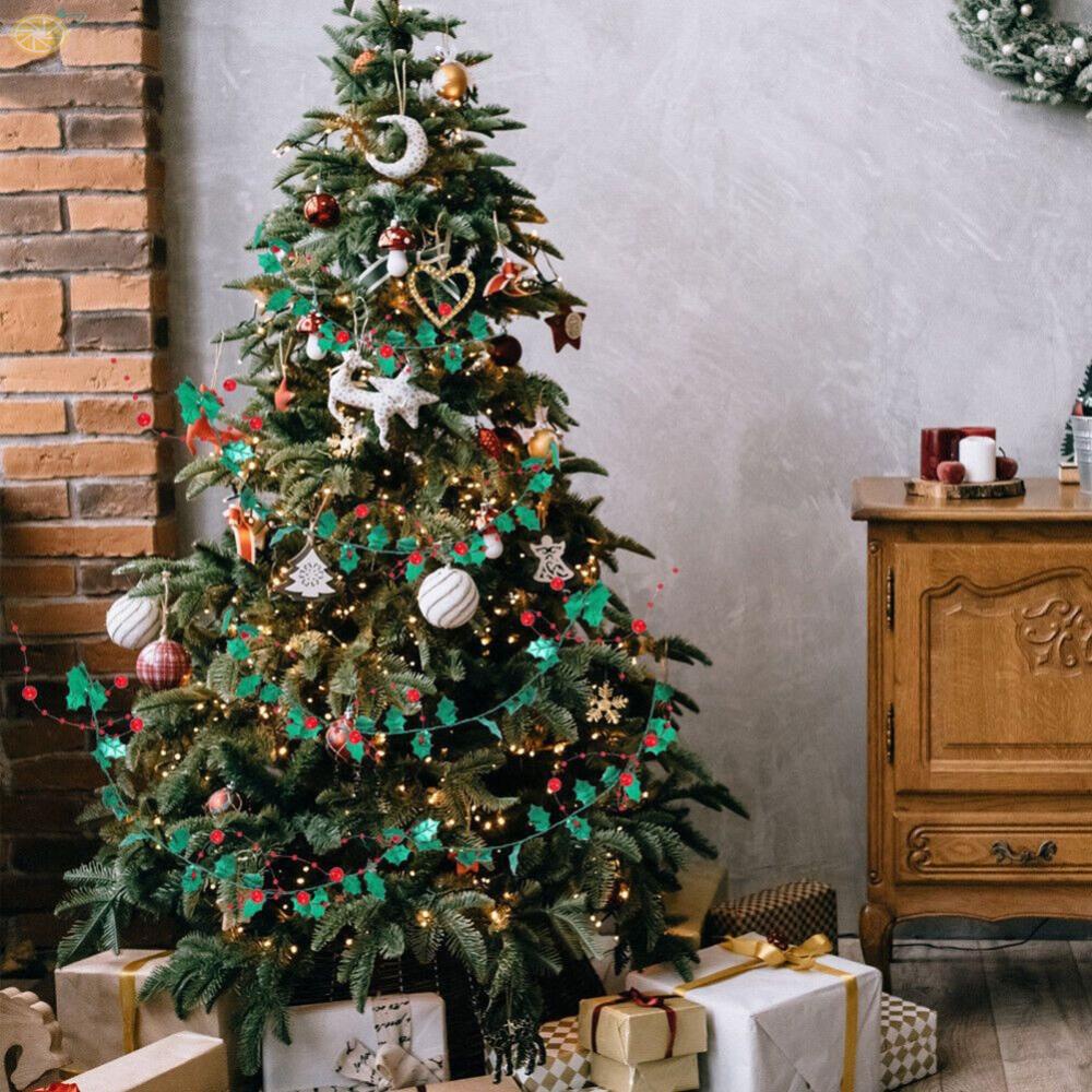 【VARSTR】Artificial Berry Vine With Light Wreath Xmas 2023 Christmas Door New Year