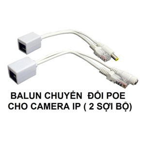 Bộ Chuyển Nguồn POE Cho Camera IP Cặp 2 Chiếc, Tách POE Splitter 48v ra 12v Cho Camera