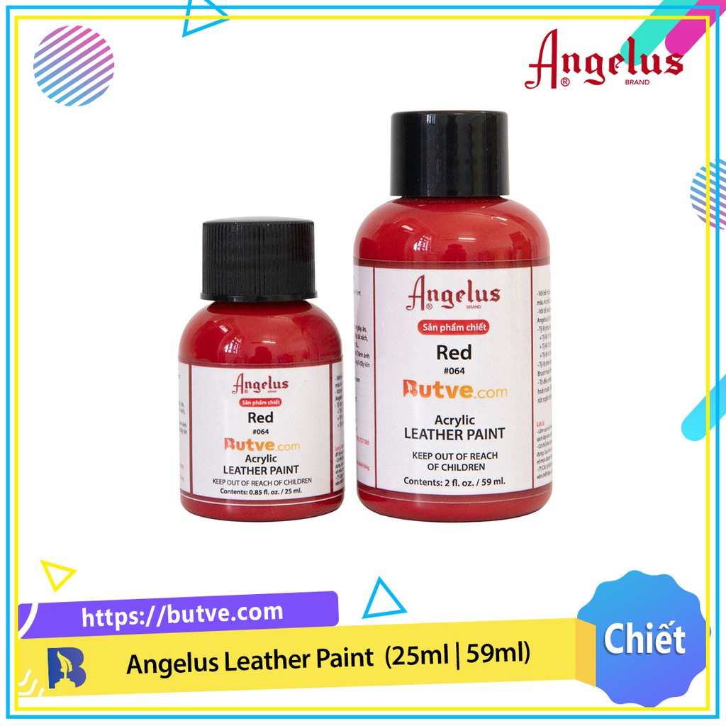 Màu acrylic vẽ da chuyên dụng Angelus Leather Paint - Red (25ml | 59ml)