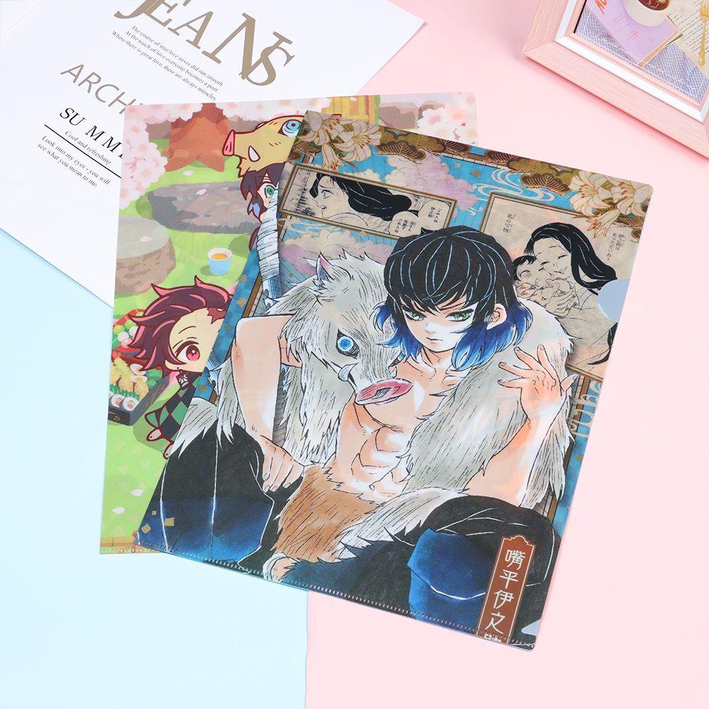 PISTA Bìa Nhựa PVC Họa Tiết Hoạt Hình Anime Demon Slayer Độc Đáo