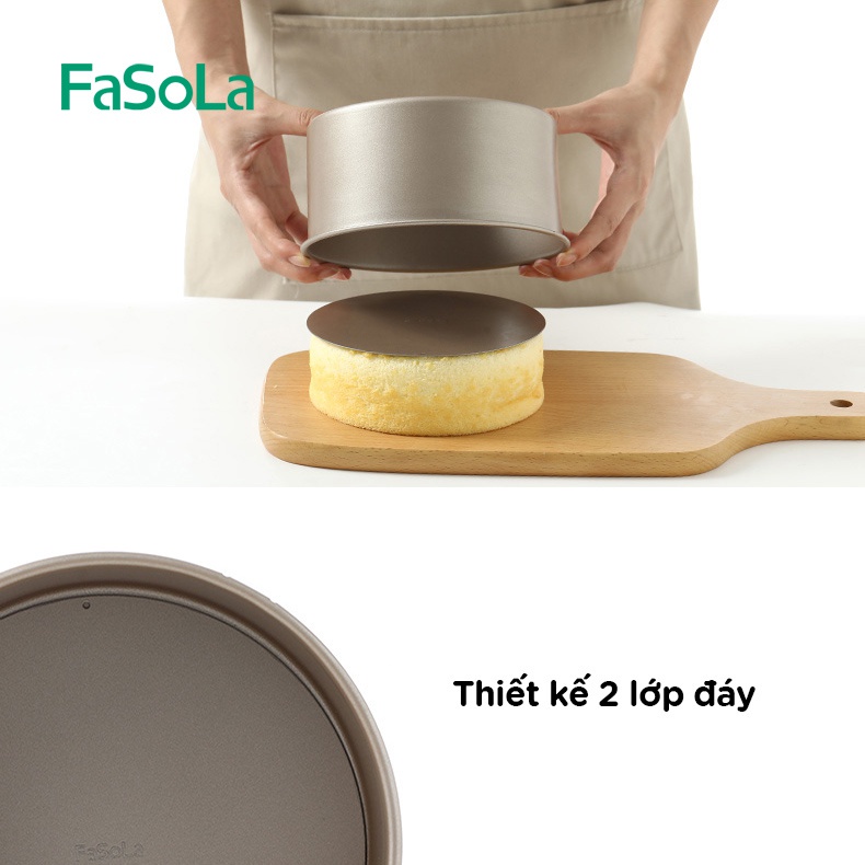 Khuôn nướng bánh tròn chất liệu Carbon chống dính FASOLA FSLDZ-224