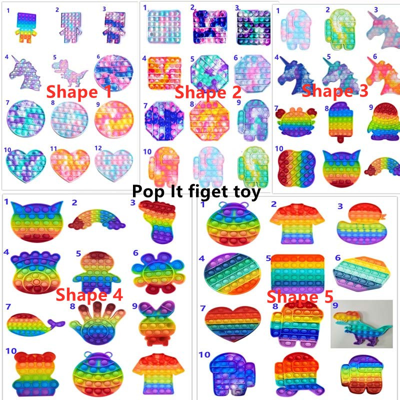 Ready Stock Đồ Chơi Pop It Tiktok bong bóng giải tỏa căng thẳng độc đáo sáng tạo Push Pop Fidget Toy Bubble Unicorn Among US Rainbow Đồ Chơi Stress Relief Special Needs Silent Classroom Tiktok Board Game Đồ Chơi Giáo Dục For Kids