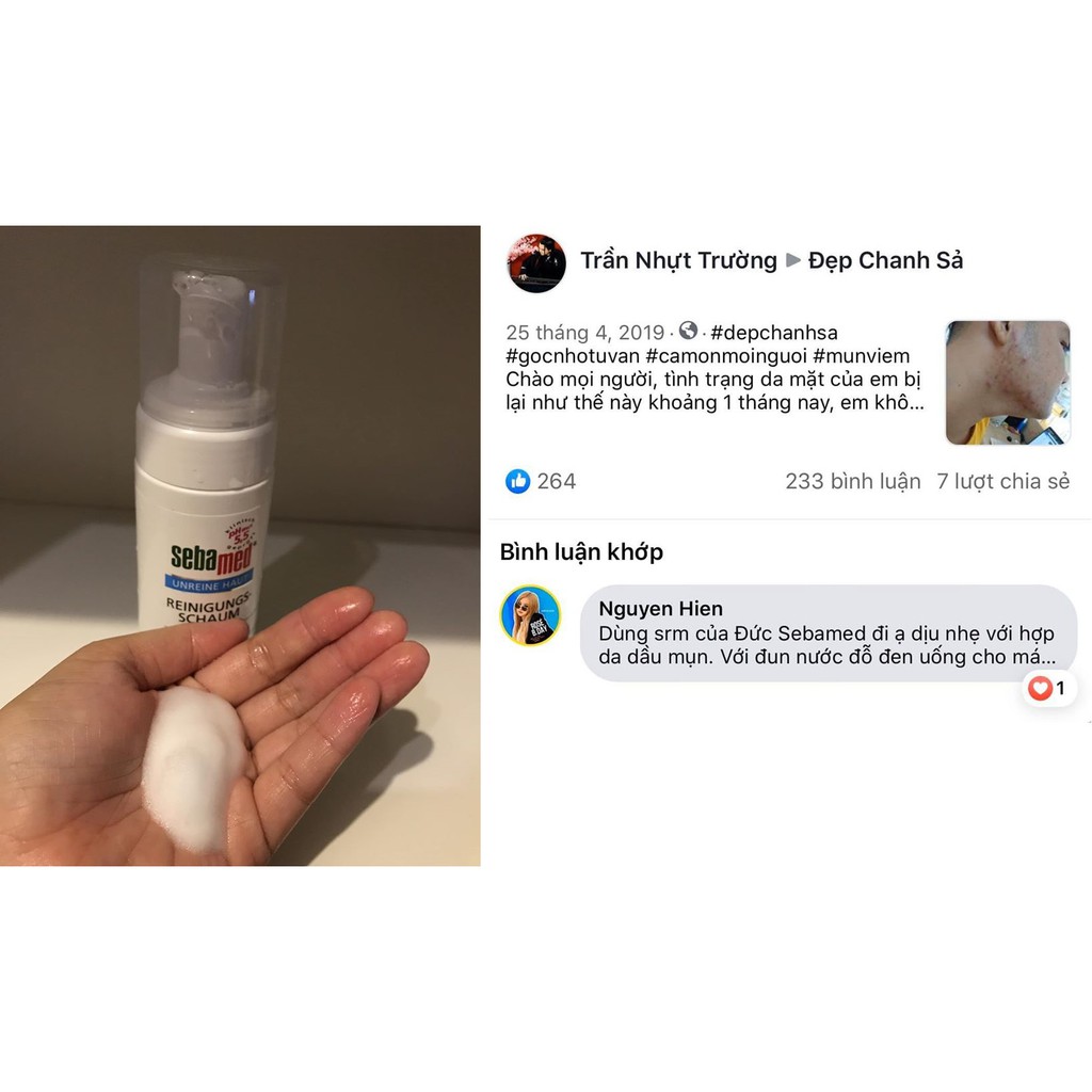 (Review) Bọt rửa mặt Sebamed Đức