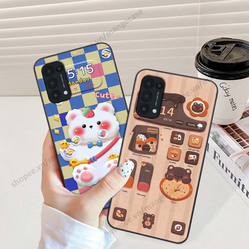 Ốp lưng Oppo Reno5 4G / Reno5 5G / Reno 5 hình gấu, thỏ, đồng hồ cute dễ thương